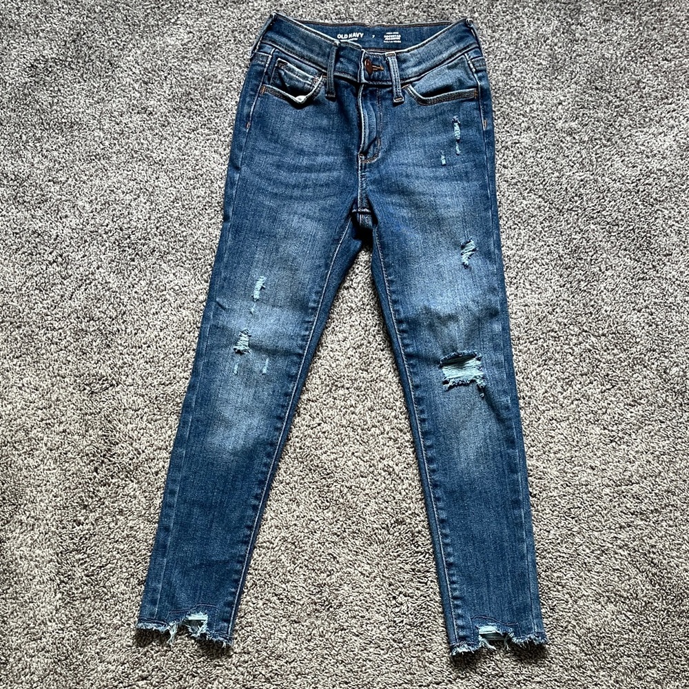 Girl’s Distressed Blue Jeans